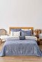 Asian Blue Embroidered Double Duvet Cover Pique Set - 8 Piece Dowry Set - 3