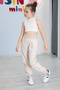 Cream Waist and Leg Ribbed Girl's Trousers 20477 - 3