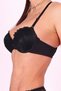 Women's Black Silicone Padded Back Cross Lace Bra - 4