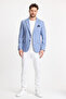 Feniks Men's Blue Slim Fit Mono Collar Cotton Blended Lycra Sports Blazer Jacket - 2
