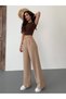 Women's High Waist Wide Leg Palazzo Fabric Pants - 6