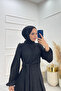 Women's Lacing Detailed Jacquard Islamic Dress Nms044 - 4