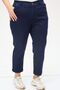 9125-5 Large Size Boy Friend Jeans - Navy Blue - 2