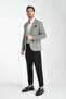 Remos Men's Black Houndstooth Patterned Stretching Fabric Mono Collar Sports Blazer Jacket - 7