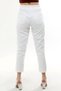 White Elastic Waist High Waist Mom Jeans - 4