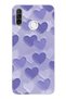 جراب سيليكون شفاف بتصميم قلوب أرجوانية متوافق مع هاتف Huawei P30 Lite