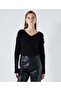 Lace mix cutout sweater