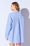 Cobalt Blue Boyfriend Casual Wrinkled Striped Women's Shirt |   Ek100610021 - 5