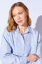 Striped Shirt Bustier Double Women's Set |   Blue Mkw 181141 -01 - 6