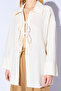 Muslin Natural Cotton Tied Kimono Shirt |   Ecru - 4