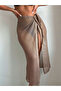 AJUR DESEN YAZLIK TRIKOT FLEECE BEACH DRESS PAREO - 5