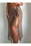 AJUR DESEN YAZLIK TRIKOT FLEECE BEACH DRESS PAREO
