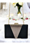 Black Satin Gold Stone Metal Handle Evening Dress Bag Evening Bag Engagement Wedding Bag - 4