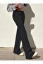 Black Flared Trousers with Elastic Waist - 3
