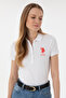 Women's White Basic Polo Neck T-Shirt 50280063-Vr013 - 3