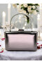 Anthracite Gray Platinum Color Skin Leather Matte Leather Evening Dress Bag Evening Bag - 2