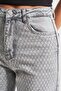Women's Gray Color T-4S5-12 Straight Fit Stretch Fabric Shiny Stone Inner Length 80cm Design Denim Jean - 2