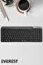 KB-BT90 Siyah/Gri Bluetooth+ 2.4Ghz Telefon Tablet Standlı Şarjlı Q Kablosuz klavye - 3