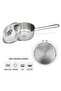 Saucepan With Lid Silver 14cm/0.9ltr Bambino Series Stainless Steel - 3