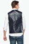 Genuine Lambskin Classic Men's Vest Navy Blue - 5