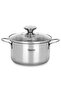 Saucepot with Glass Lid Silver 14xcm/ 0.9L Bambino Series Stainless Steel