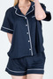 Cotton Fabric Short Sleeve Women's Pajamas Set - 5