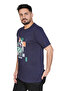 Modern Lion Pattern Printed Navy Blue T-Shirt - 2