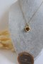 Steel Gold Color Chain Lock Heart Amber Bead Model Women's Necklace - 6