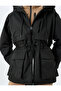 Anorak Coat Hooded Zippered Pocket Detailed Waist Laced Waterproof - 6