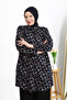Plus Size Buttoned Viscose Fabric Relax Cut Tunic