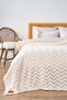 Jacquard Raschel Scandinavian Double Bedspread Bohemian Punch Zigzag Pattern