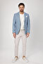 Alturo Men's Blue Spring-Summer Honeycomb Pattern Regular Fit Blazer Jacket - 7