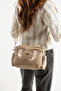 Women's Multi-Compartment Sand Matte Adjustable Cross Strap Hand and Shoulder Bag S-1422 - 3