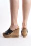 شبشب نسائي من الجلد الطبيعي باللون الأسود من ILYA بكعب عريض - 2