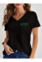 Women's Printed Oversized Salas V-Neck T-Shirt Casual