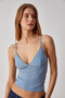 Lillean Women's Double Breasted Collar Slim Thin Tulle Blue Blouse - 4