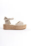 Women's Suede Platform Espadrille Beige -Mcrgn290-Bj - 2