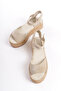 Women's Suede Platform Espadrille Beige -Mcrgn290-Bj - 5