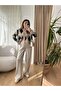 Women's Elastic Waist Shiny Satin Trousers - 5