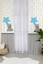 Elephant Star Pattern Velvet Baby and Children's Room Background Curtain - Blue