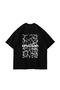"V2" Dimension Printed Animal Pattern 24/1 Oversize Unisex Black Tshirt