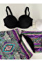 Women's Black Stone Embroidered Patterned 3-Piece Skirted Bikini Set Hzl25S-Lc3326 - 6