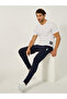 Embroidered Ribbed Cuff Joggers with Drawstring