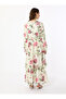 Floral Patterned Chiffon Dress with Fold Skirt - Patterned - Refka - 7
