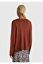 Women's Brown Viscose Blended Floral Patterned Sweater - 3