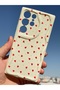 Galaxy S24 Ultra Case with Camera Protection Wave Edge Red Heart Pattern Silicone Cover - 8