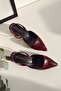 Blush Crocodile Matte Leather Pointed Toe Short Block Heeled Women's Shoes - 5