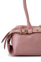 Belt Detailed Patent Leather Faux Leather Shoulder Bag Anfora Powder - 4