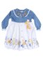 Girls' Denim Dress with Hairband Gift, Lace Detail, Ruffle Design A58 - 3