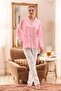 Women's Modal Tire Fabric Long Sleeve Shirt Pajama Set - 2